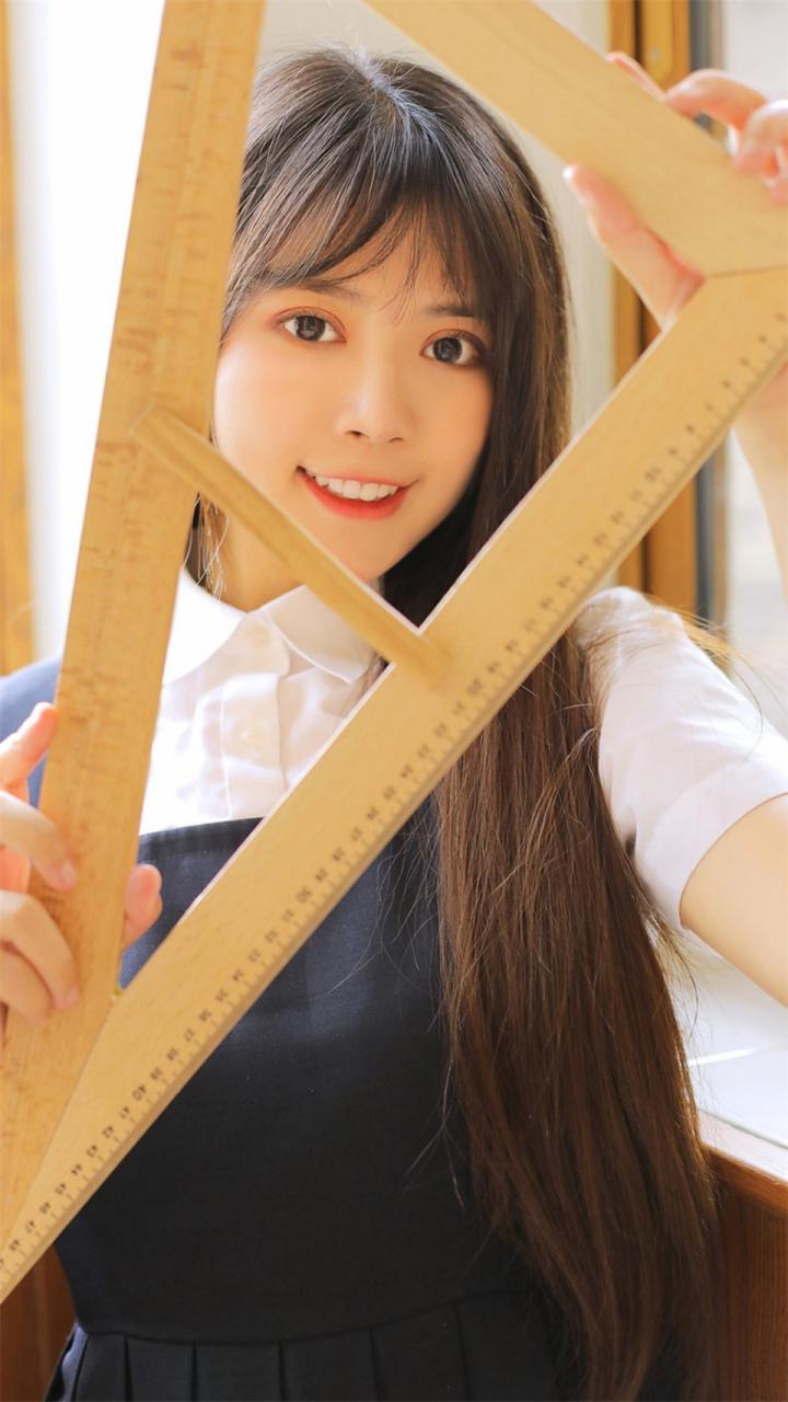 亚洲日本校花学霸美少女蓝色校服校园清纯写真(1/9) 美图 第1张
