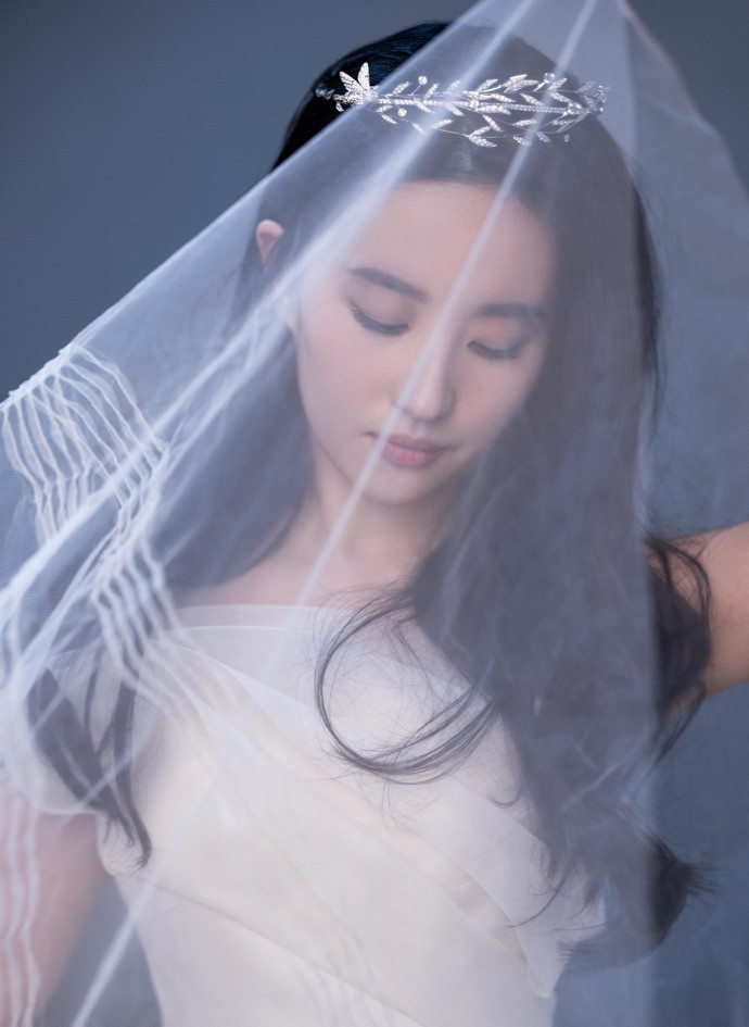 刘亦菲穿白纱裙美如画，戴上王冠重回公主模样！ 明星搭配 第5张