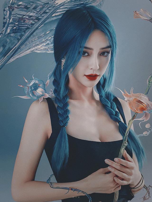 Angelababy蓝发造型仙气逼人 时尚 第3张
